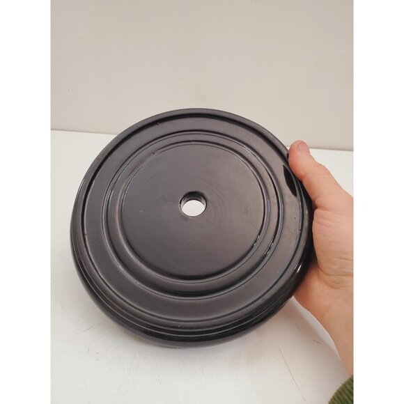 vintage Round base for pot,figurine, Vase base,Oriental darkbrown base,base for - Picture 3 of 10